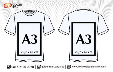 ukuran sablon kaos a3.